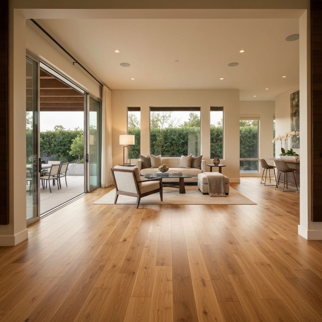 Beautiful hardwood flooring in a modern Southern California home